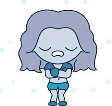 Dziewczynka w niebieskich włosach zimno mi